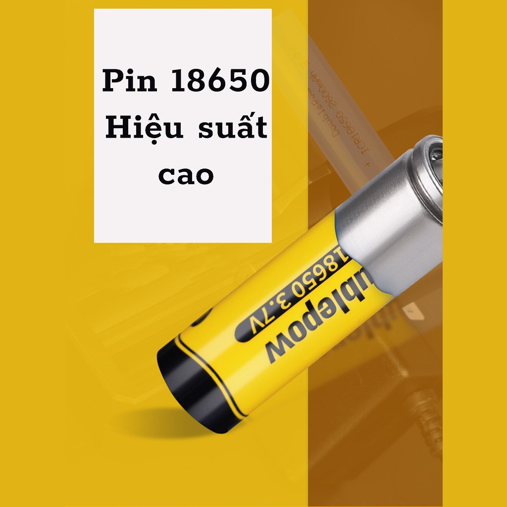 Pin sạc Doublepow 18650 3.7V 1200mAh chính hãng, bền bỉ, an toàn, thời gian sử dụng lâu dài.