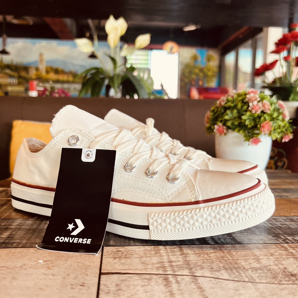Giày CV Kem Cổ Thấp Thanh Lịch Nhã Nhặn Sneaker Nam Nữ