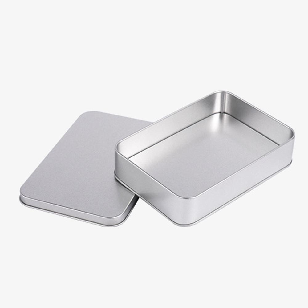 Shanrong Hộp Thiếc Rỗng Đựng Đồ Bằng Kim Loại Màu Bạc