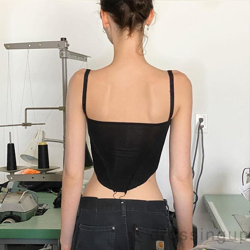 Áo Nữ Không Tay Cổ Vuông Thiết Kế Bất Đối Xứng Độc Đáo | BigBuy360 - bigbuy360.vn