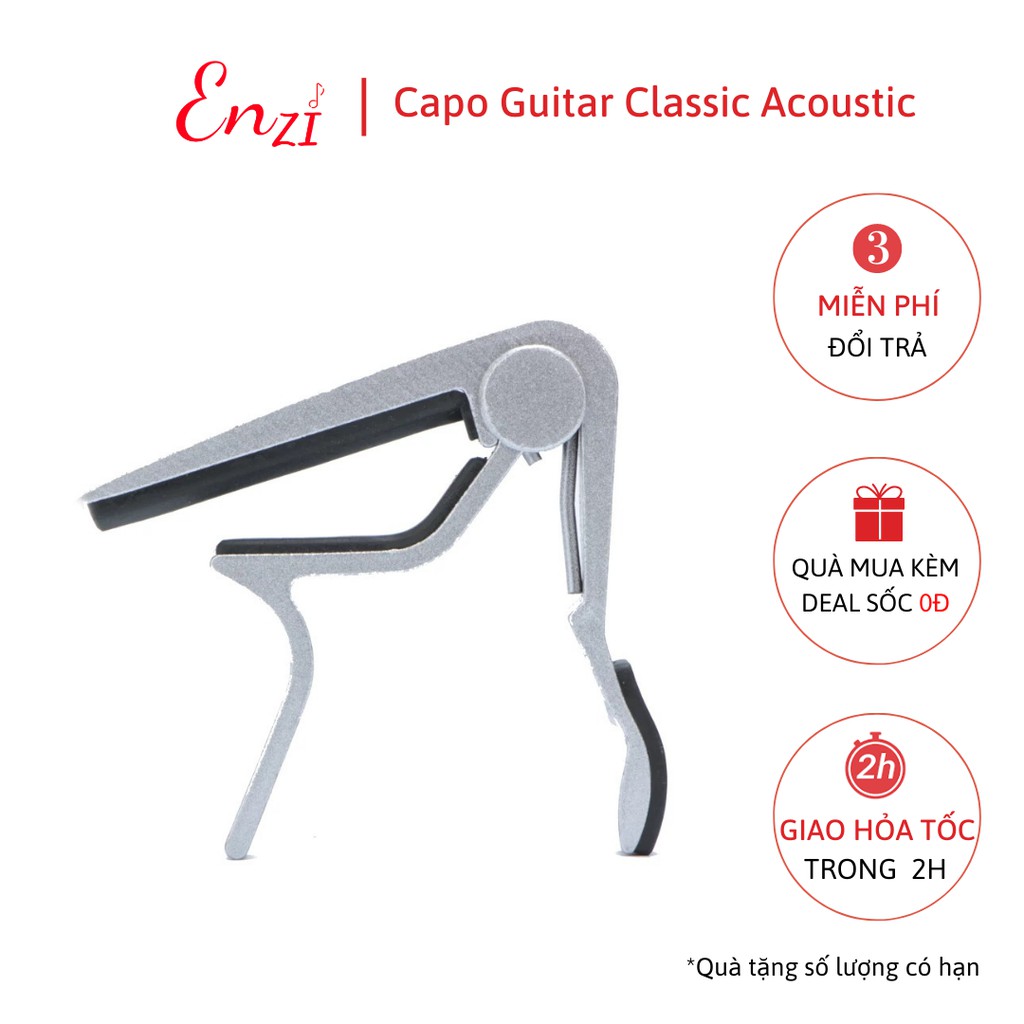 Kẹp capo nhỏ guitar classic acoustic kim loại màu đỏ Enzi lên tông hạ tông dùng cho mọi loại đàn ghita