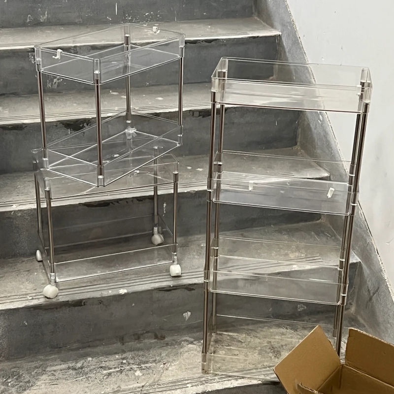 Thùng Rác Bằng Nhựa acrylic Trong Suốt Có Bánh Xe Đẩy Tiện Dụng