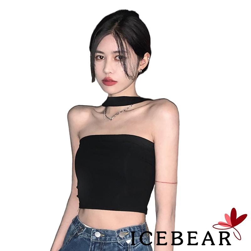 Áo Croptop Sát Nách Màu Trơn Thiết Kế Đơn Giản Cho Nữ