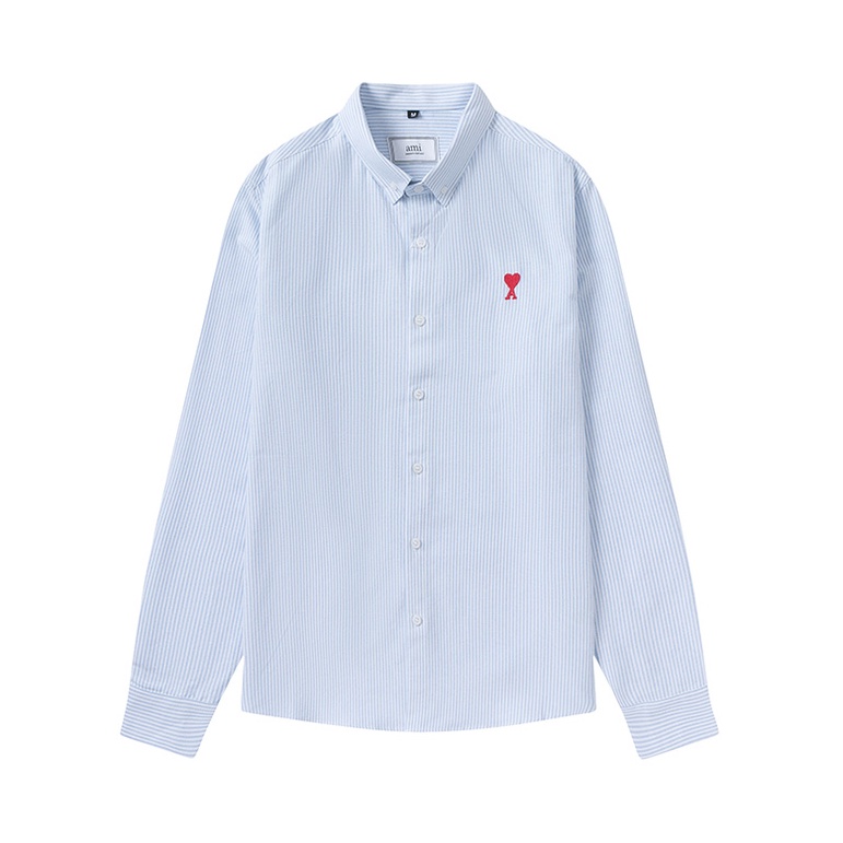 Áo Sơ Mi Unisex Sọc Thêu Hình Trái Tim