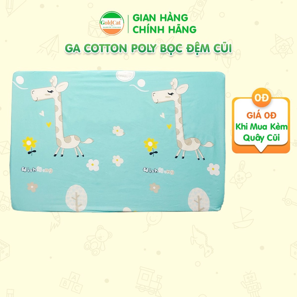 Ga Chun Bọc Đệm Cũi GOLDCAT GCC Chất Liệu Cotton Poly Viền Chun Ôm Đệm, Kích Thước Đa Dạng