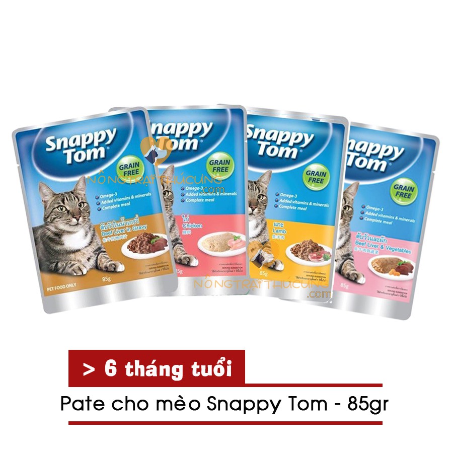 Pate Cho Mèo Snappy Tom Gói 85g - Nhiều Vị