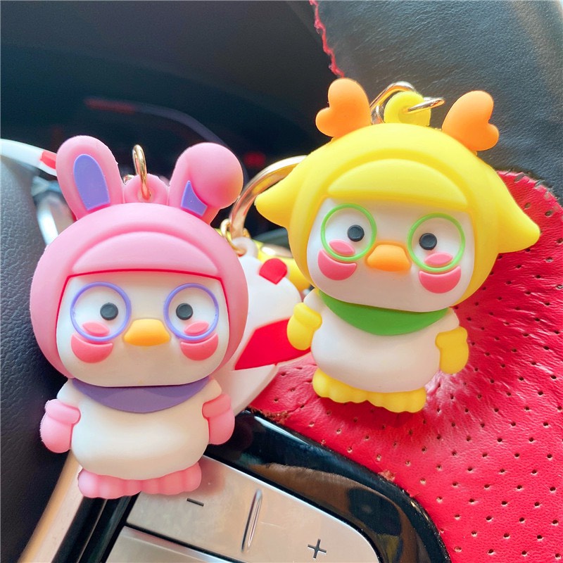 Móc khoá gấu đeo kính siêu cưng / làm quà tặng