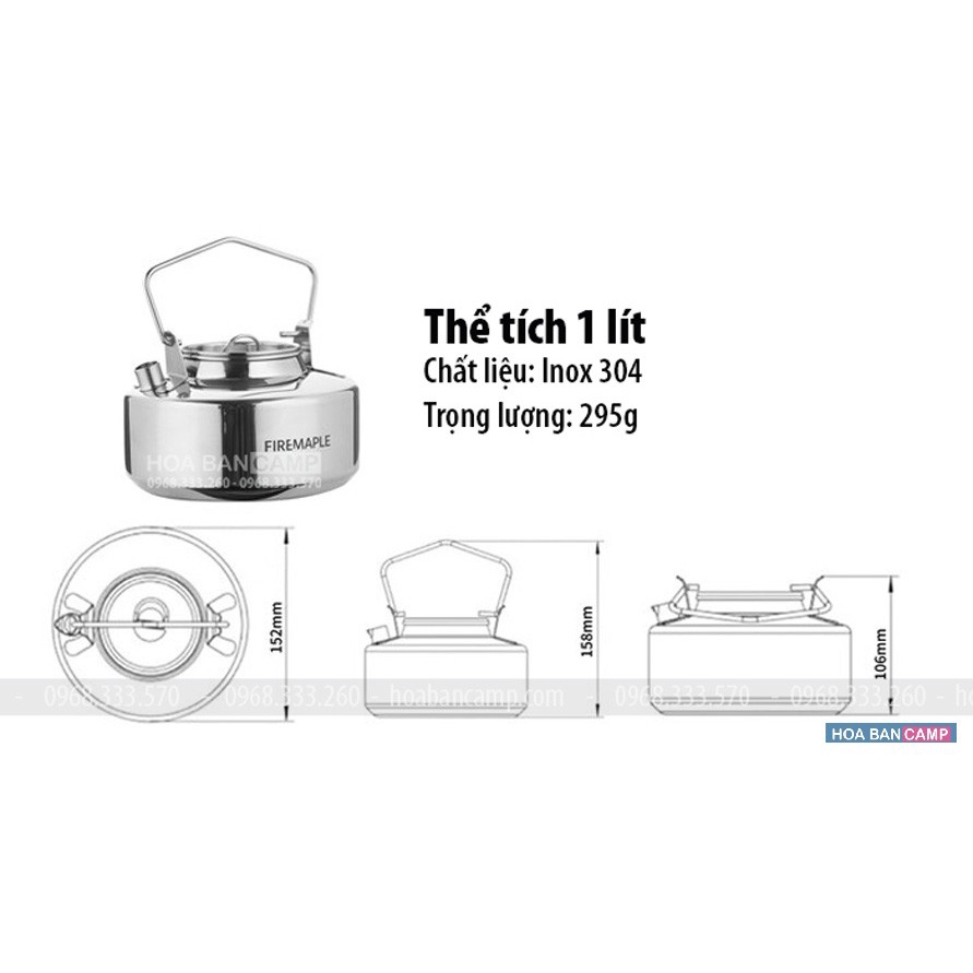 Ấm Nước Dã Ngoại Fire Maple Antarcti Stainless Steel | 1L