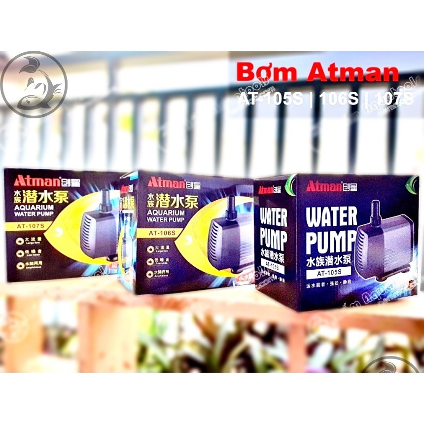 Bơm Atman AT 105S | 106S | 107S - Máy Bơm Thế Hệ Mới Êm Ái, Tiết Kiệm Điện Dành Cho Bể Cá Koi