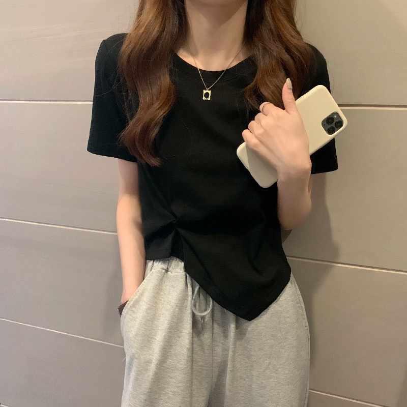 NRVP Áo Thun Cổ Tròn Tay Ngắn Thời Trang Mùa Hè Phong Cách Hàn Quốc Cho Nữ 2022