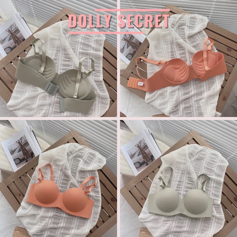 Áo lót đúc su non bàn tay không gọng dáng cúp ngang đệm dày nâng ngực sexy chất su non cao cấp mềm mại DOLLY SECRET A10 | BigBuy360 - bigbuy360.vn
