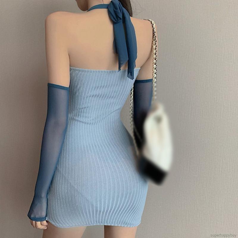 Đầm Body Tay Dài Thiết Kế Hở Lưng Quyến Rũ Cho Nữ