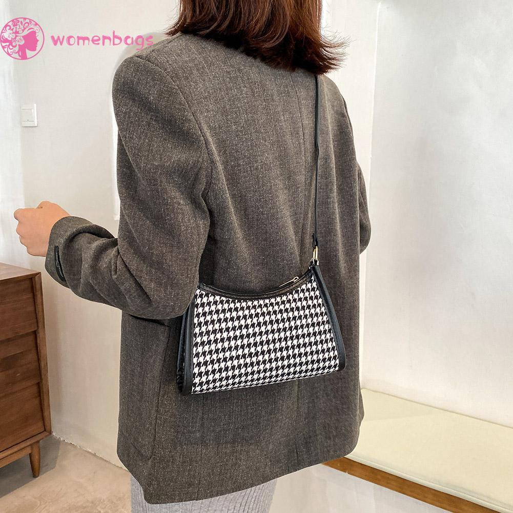 Túi xách đeo chéo vai bằng len thời trang kẻ sọc phong cách Hobo đường phố cổ điển cho nữ | BigBuy360 - bigbuy360.vn