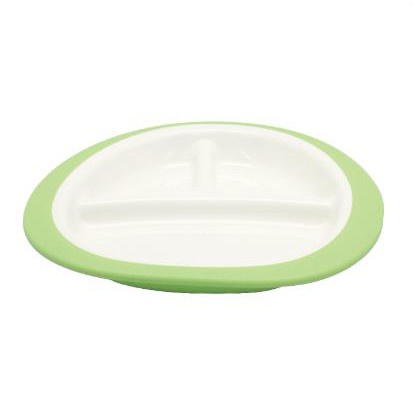 Khay ăn 3 ngăn chống va đập Edison mama cho bé ăn dặm màu xanh lá KJ2024