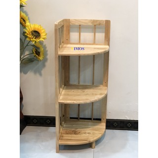 Kệ góc tường,kệ trang trí 3 tầng gỗ tự nhiên (nhiều màu)