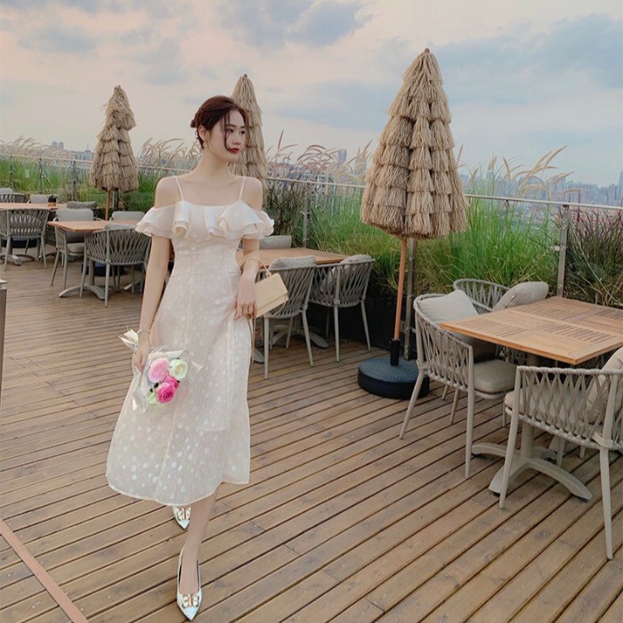 Váy 2 Dây Trễ Vai,Đầm 2 Dây Trễ Vai Dự Tiệc Siêu Sang Chảnh Cho Nữ