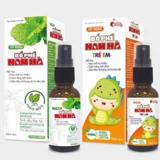 1 chai xịt họng bổ phế nam hà người lớn + 1 chai xịt họng bổ phế nam hà trẻ em - chai 30ml