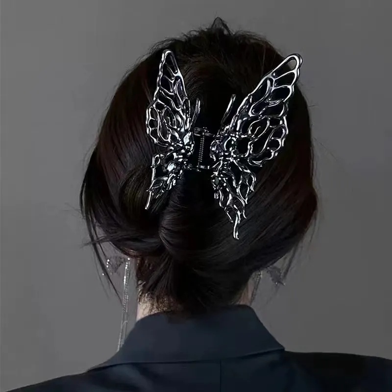 Kẹp Tóc Kim Loại Hình Cánh Bướm Thời Trang Nữ Giá Đỡ