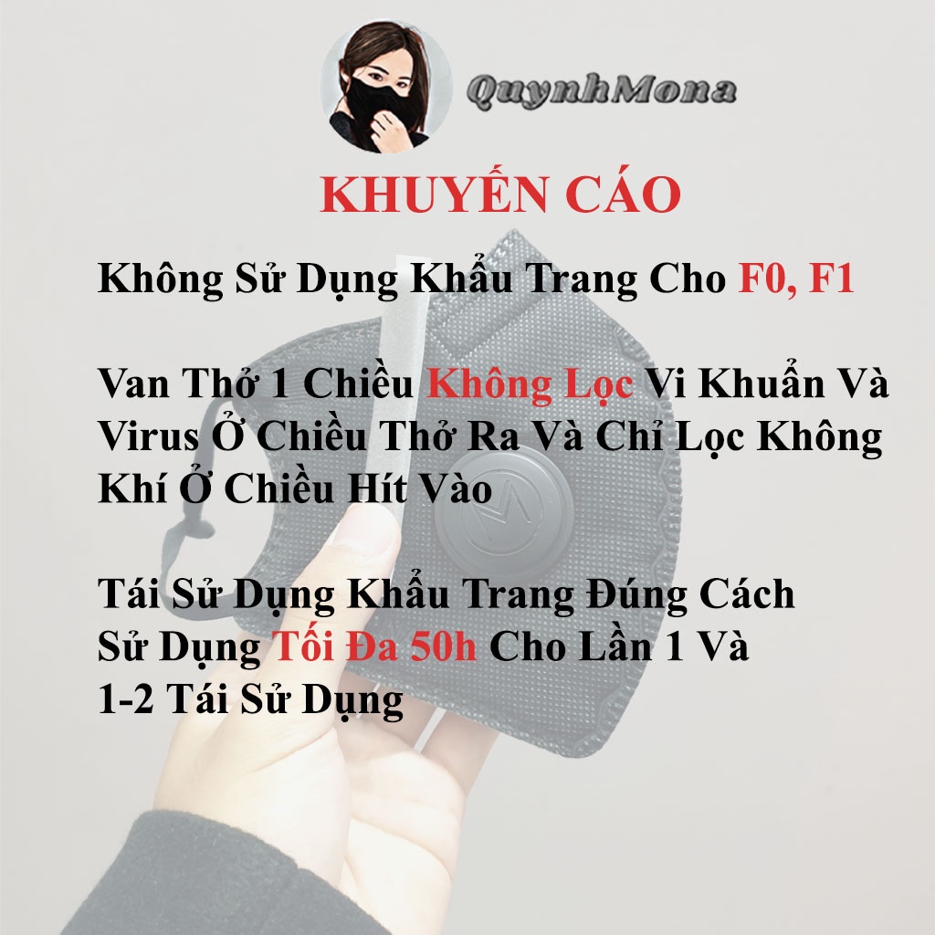 Khẩu Trang Có Van N99 Mona Mask Quynhmona Kháng Khuẩn 6 Lớp Nano Thời Trang Cao Cấp Dễ Thở Tái Sử Dụng PM 2.5