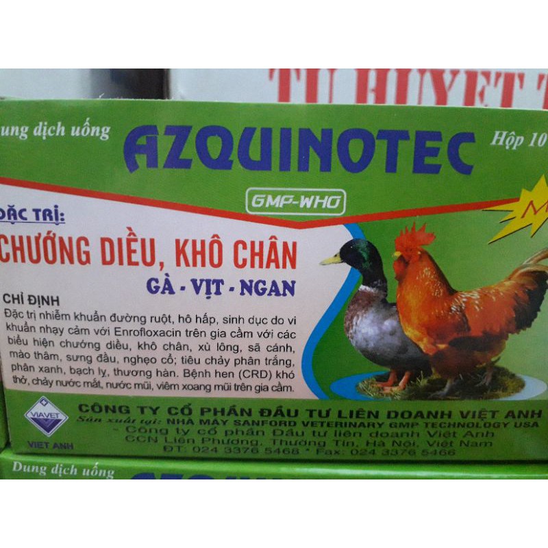 Azquinotec lọ 10ml. nhỏ miệng chướng diều, khô chân