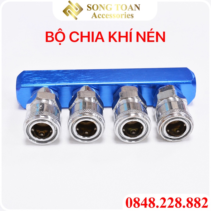 Đầu Chia Khí Nén & Đầu Vuông SML SMT SMM SMX - Có Đầu Cái Trục Bi Kèm Theo Phân Loại Chia 2 3 4 5 - Ren Trong 13