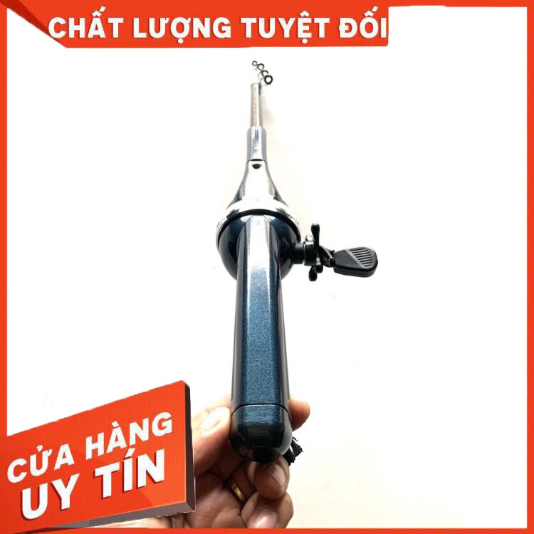 CẦN CÂU MÁY MINI GW DÀI 1M35 NẶNG 355gram THU GỌN 20CM - TRỤC MÁY TRÒN RA CƯỚC CỰC NHANH