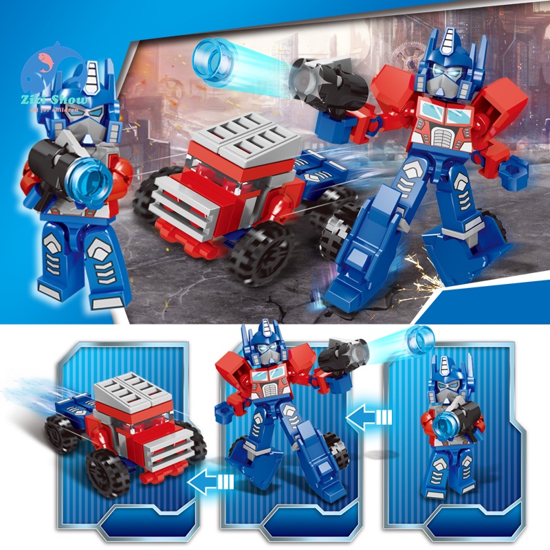 Bộ 8 Mô Hình Lắp Ráp Rô Bốt Biến Hình Optimus Prime
