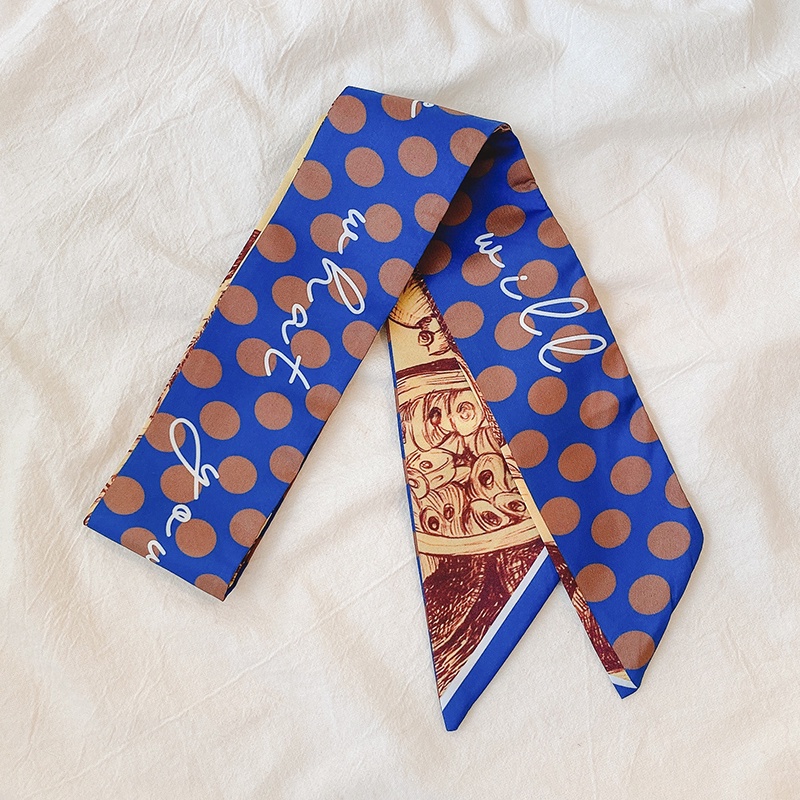 Khăn choàng cột tóc vải lụa chất lượng cao in họa tiết thời trang Hàn Quốc dành cho bạn gái
