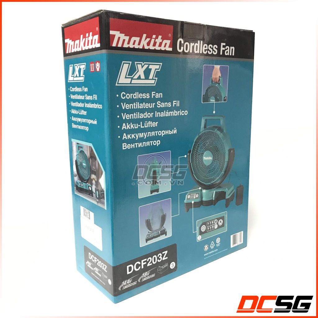 Quạt dùng pin 14.4V-18V và điện Makita DCF203Z (không pin sạc)
