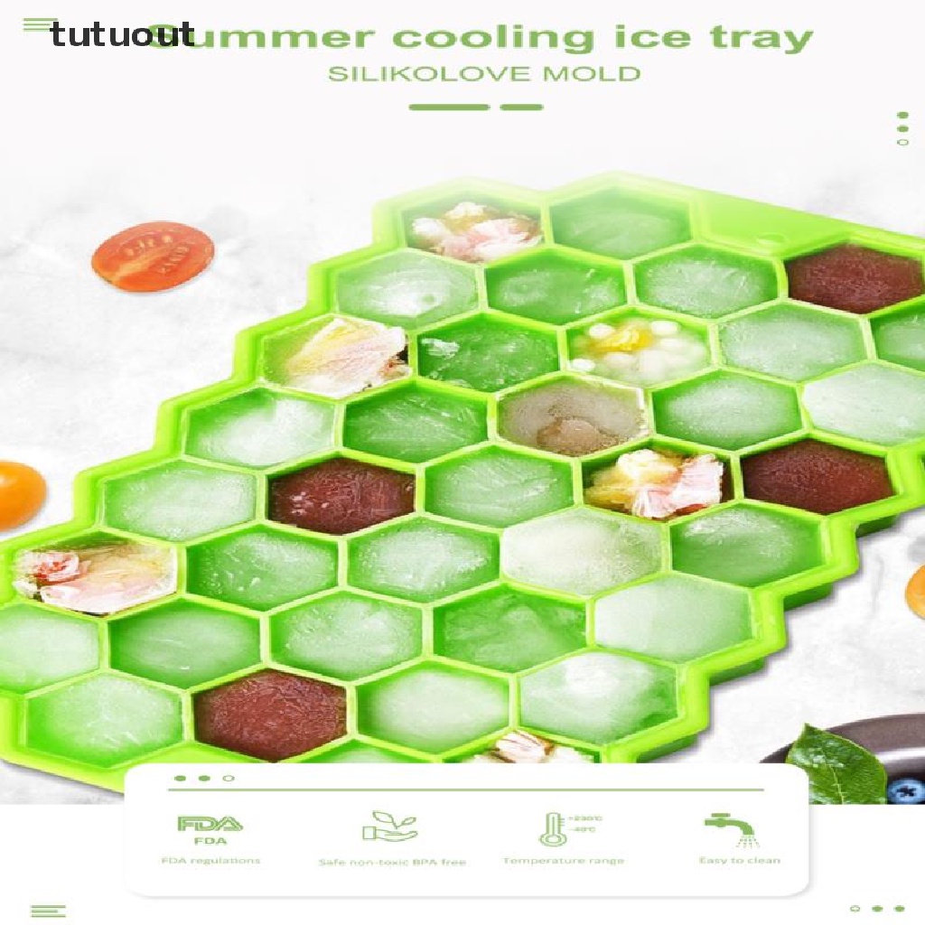 Khuôn Làm Đá Viên Bằng Silicon Hình Tổ Ong Có Thể Tái Sử Dụng