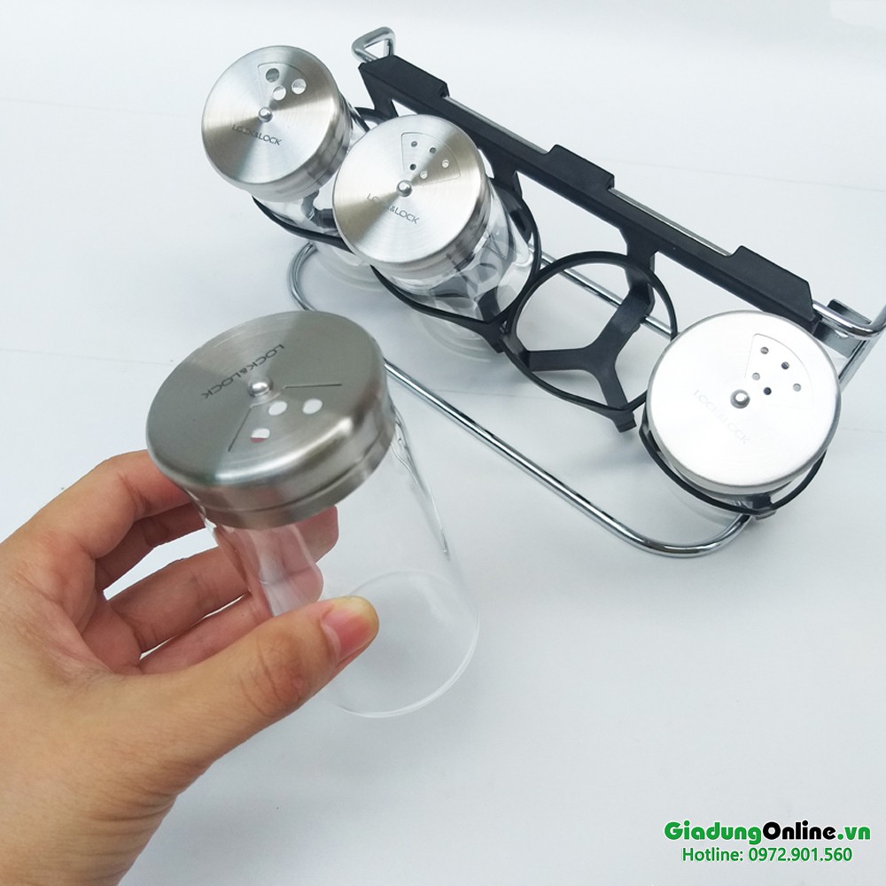 Bộ Đựng Gia Vị Slim Spice Jar Lock&amp;Lock LLG842 130ml x 4 - Larva Store
