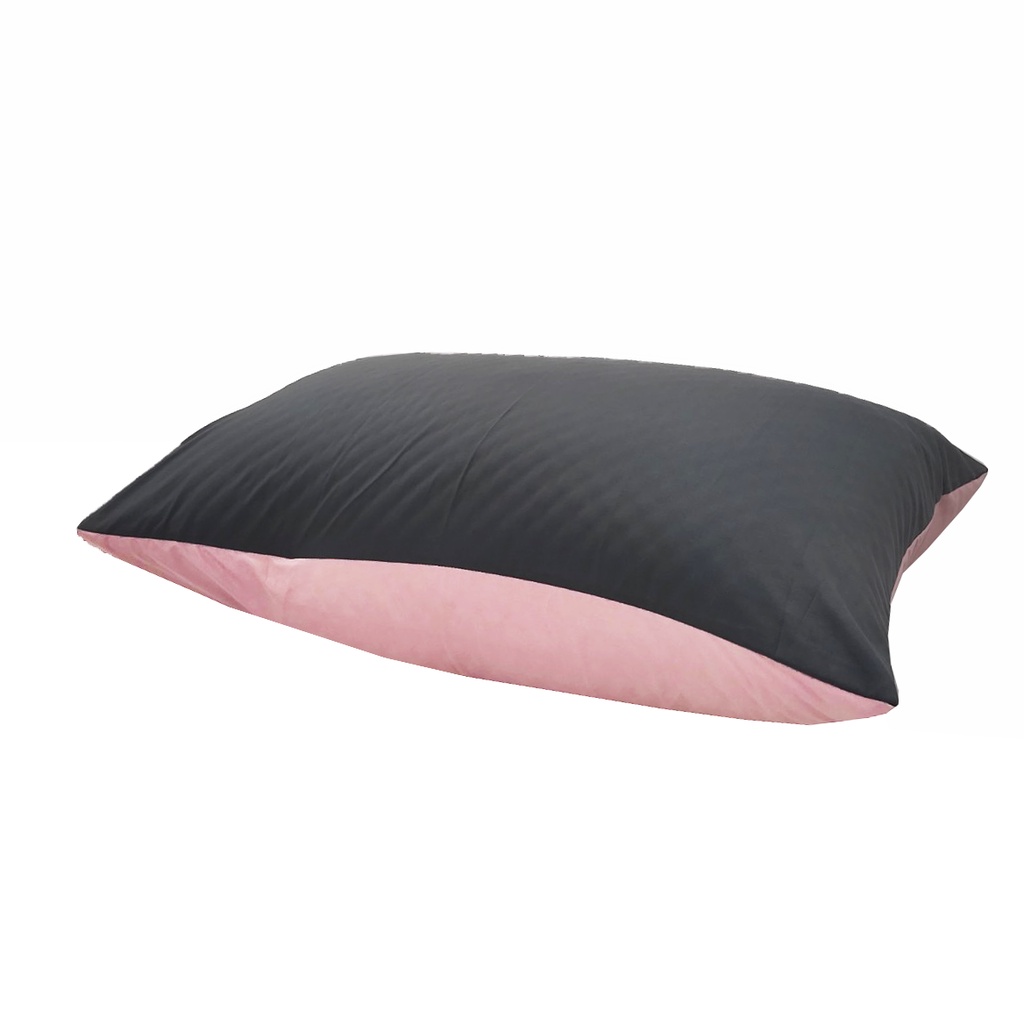 Vỏ gối 50x70cm cotton tici hàng đẹp vải tốt màu hồng và xám ghi