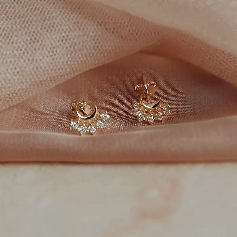 Bông tai Bạc 925 mạ Vàng 14K / LP-E203
