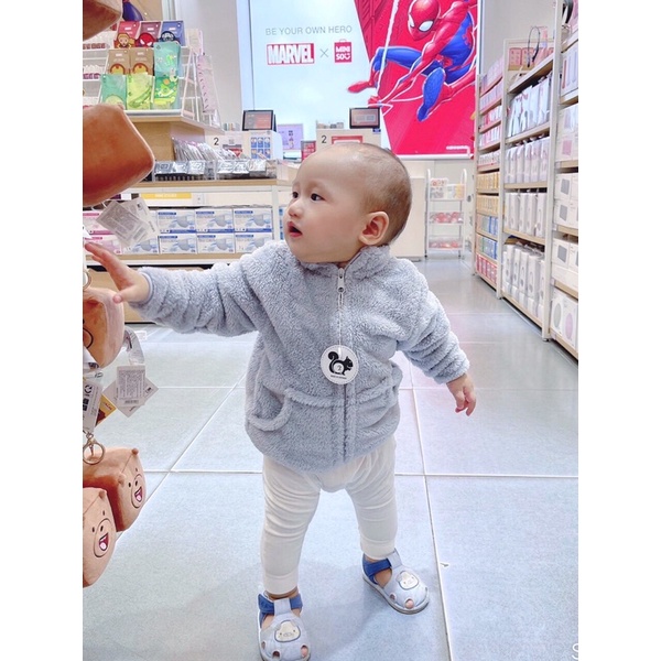 Áo khoác lông cừu cho bé từ 17-30kg (hàng có túi)