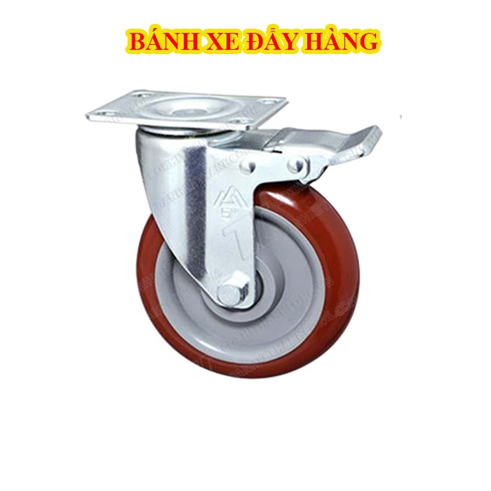 Bánh xe đẩy cao cấp đa năng - Chịu tải trọng cao - đường kính D10cm , D7cm - Màu đỏ mận