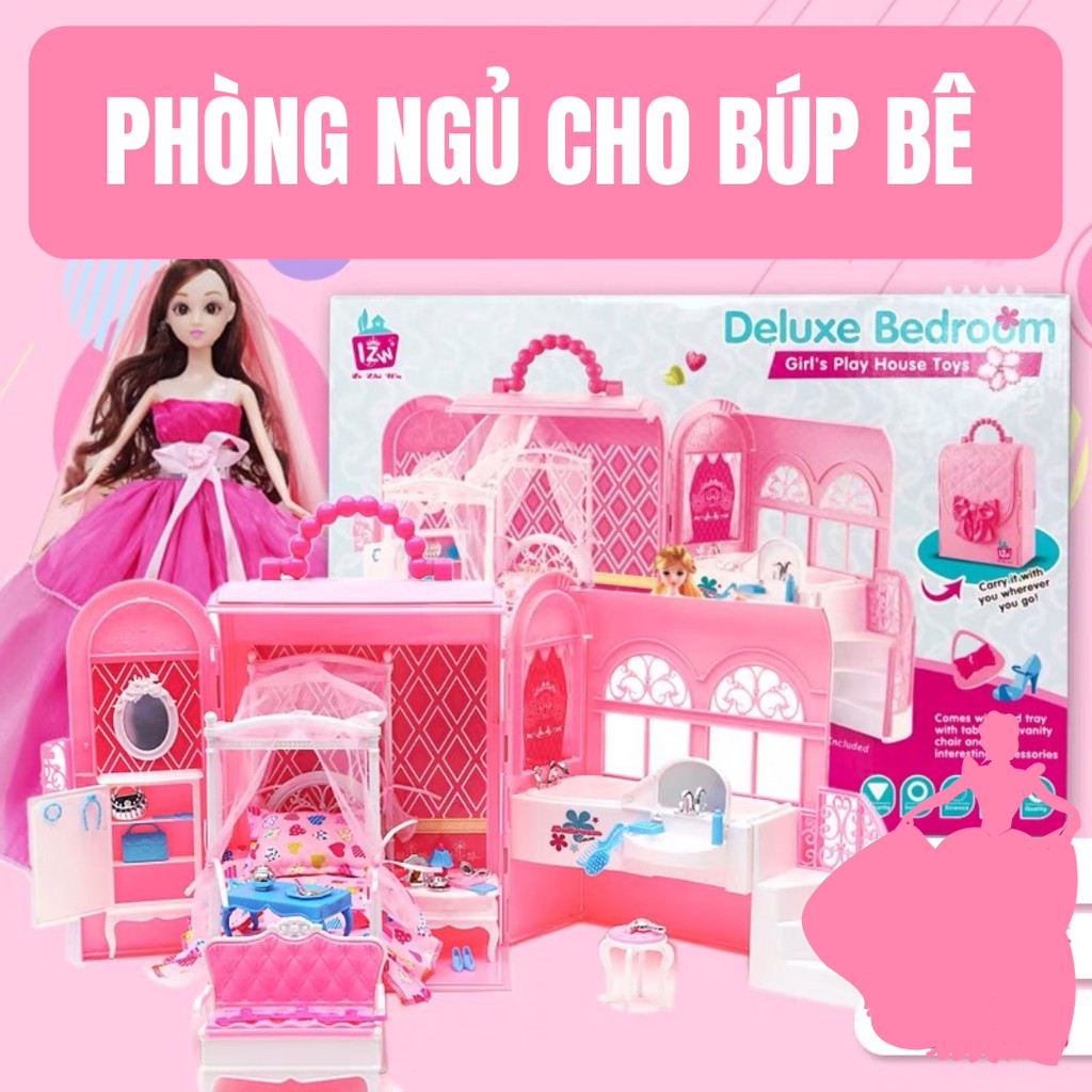 [FREESHIP] ĐỒ CHƠI PHÒNG NGỦ BÚP BÊ - NHÀ BÚP BÊ CAO CẤP