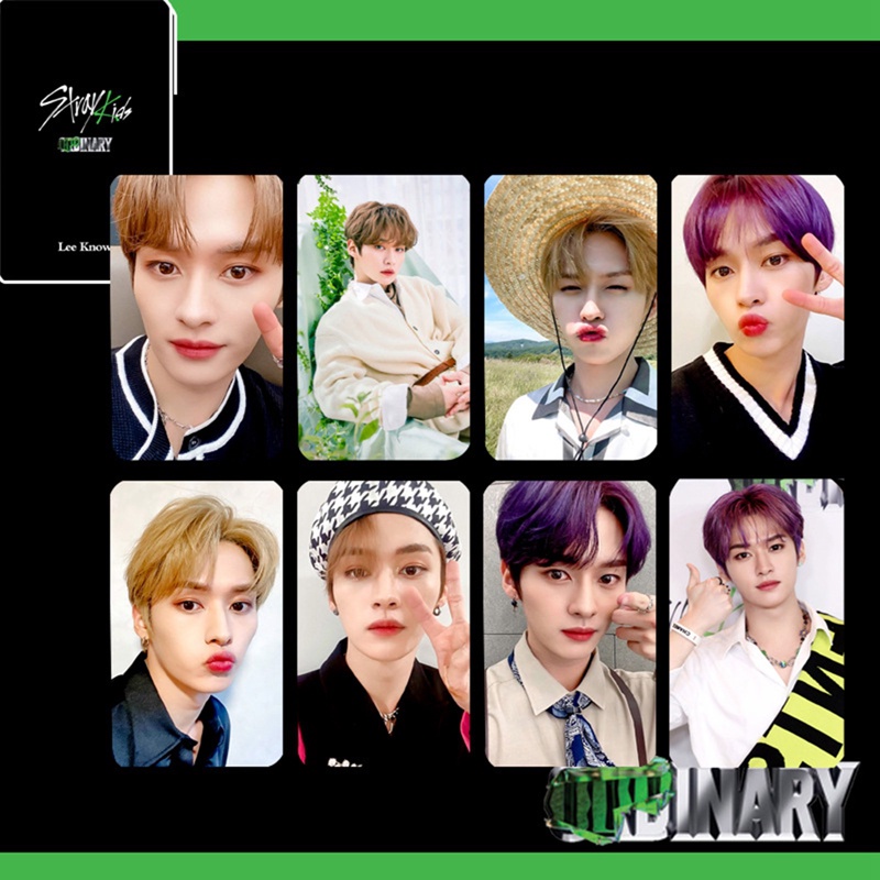 Set 8 Tấm Thẻ Ảnh HD In Hình Các Thành Viên Nhóm Nhạc Kpop STRAY KIDS