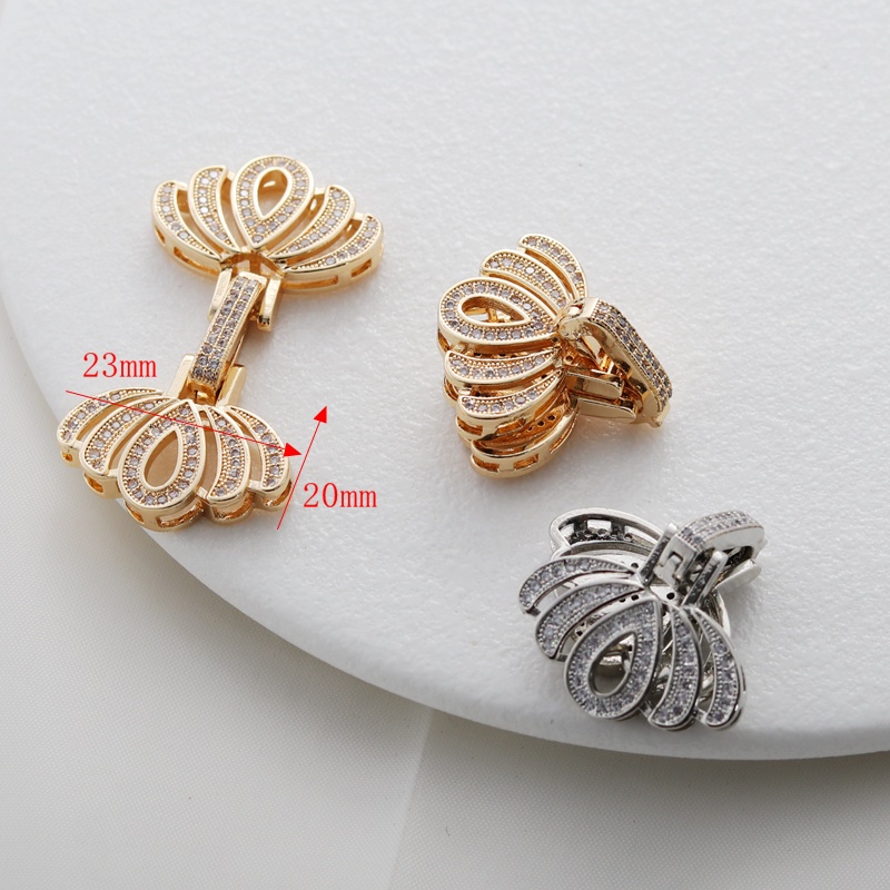 Đầu Khóa Cài Dây Chuyền / Vòng Tay Hai Đầu Bướm Dát Đá Zircon Màu Sắc 14k diy