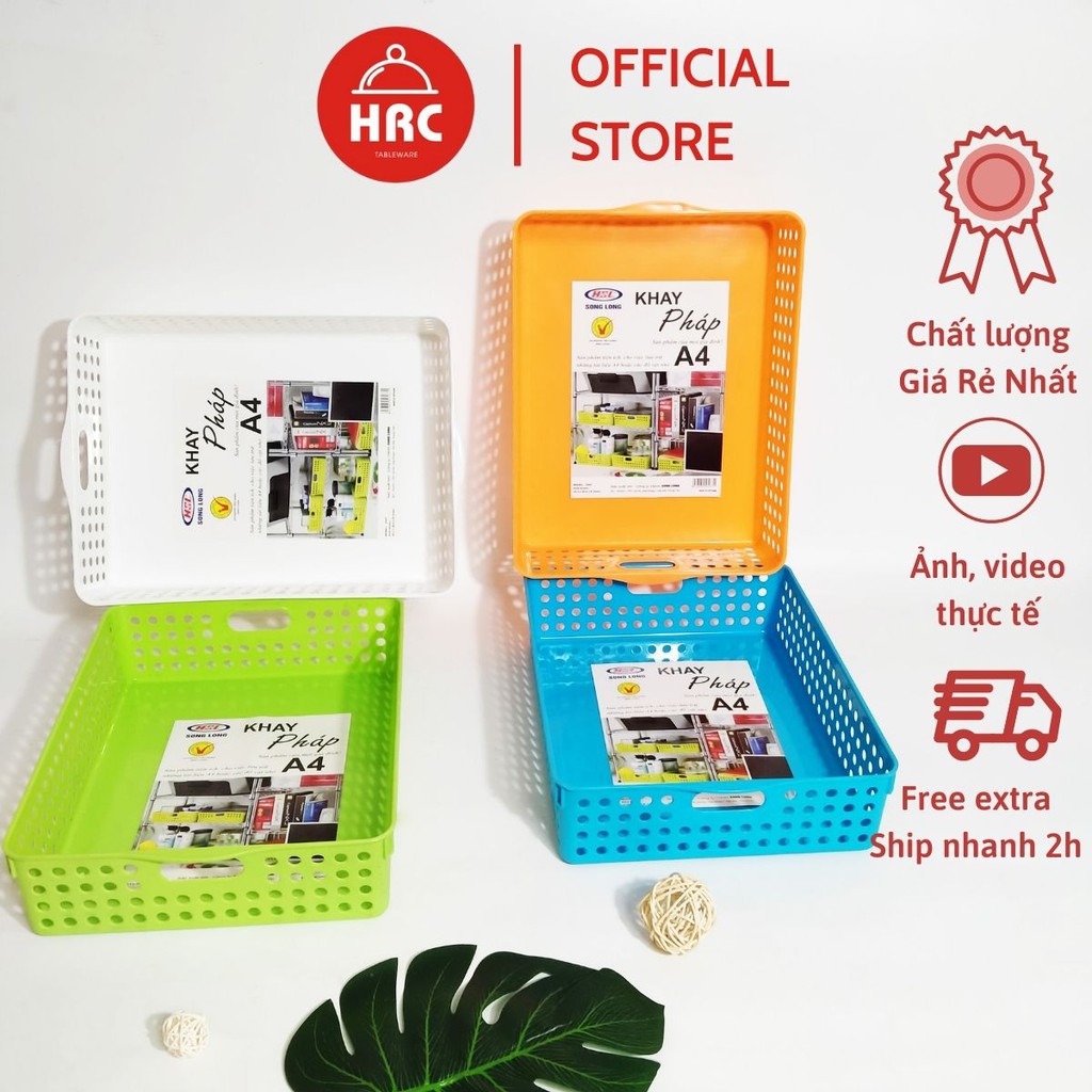 Khay Nhựa Đựng Đồ Đa Năng (Sale Sập Sàn) Khay Chữ Nhật Pháp A4 Song Long 2347