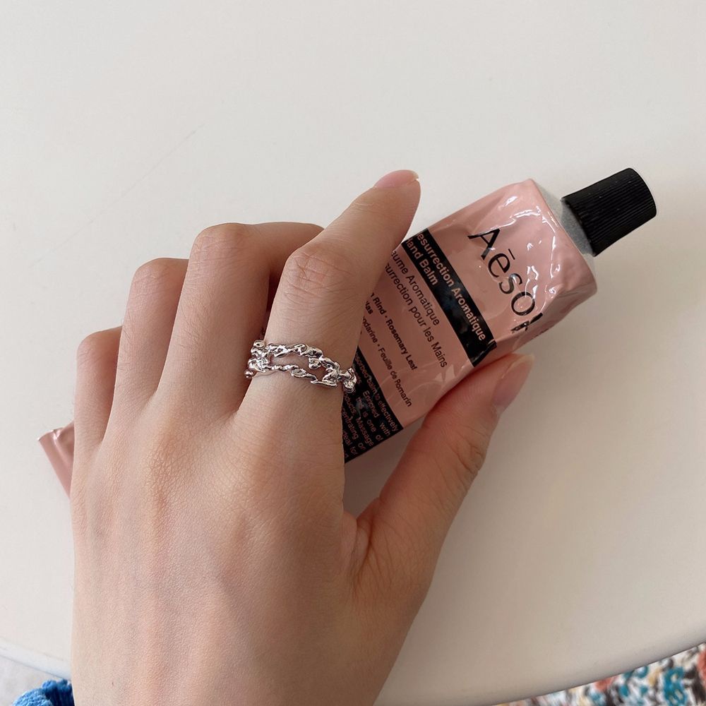 Nhẫn Hở Bằng Hợp Kim Thiết Kế Hình Học Phong Cách Hàn Quốc Cổ Điển Thời Trang Cho Nữ