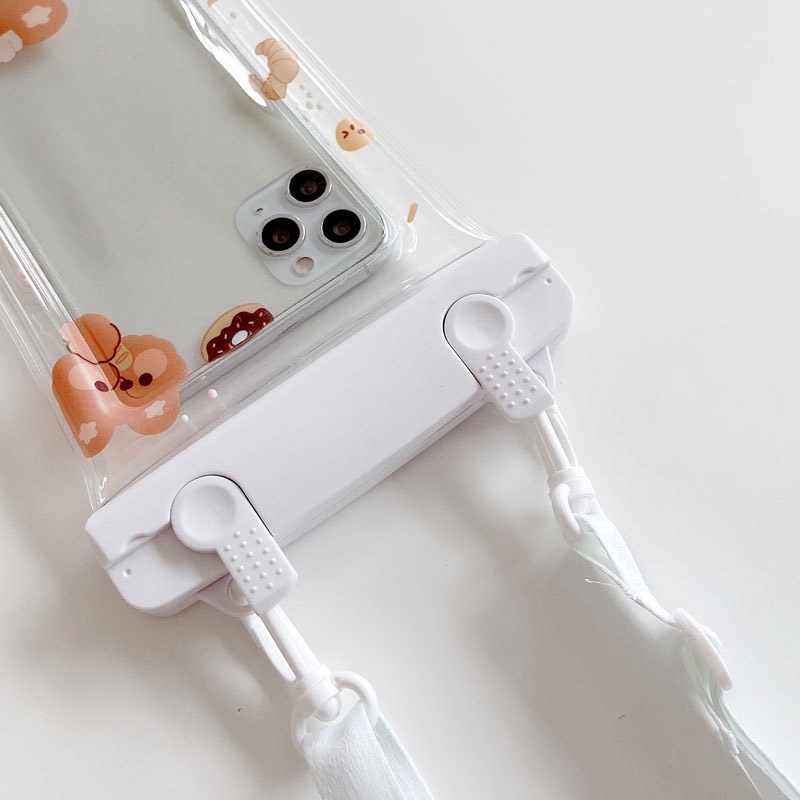 Vỏ Silicon Trong Suốt Kiểu Hoạt Hình Chống Nước 6.8 Inch Bảo Vệ Cho Điện Thoại Khi Đi Bơi