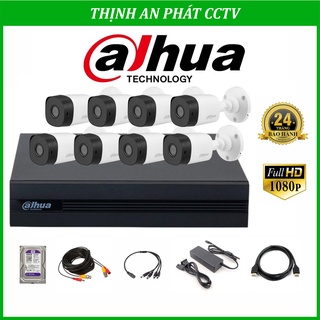 [CHÍNH HÃNG ]Trọn Bộ Camera Quan Sát Dahua 5/6/7/8 Mắt 2MP FHD 1080P  - Đầy đủ phụ kiện - BH 24 THÁNG