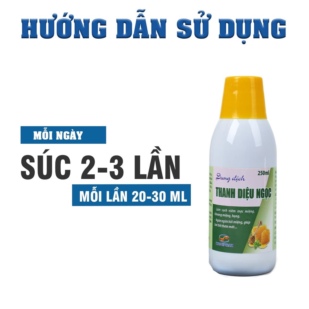 Nước súc họng Thanh Diệu Ngọc, phòng ngừa các bệnh lây nhiễm qua đường hô hấp, sát khuẩn niêm mạc (250ml)