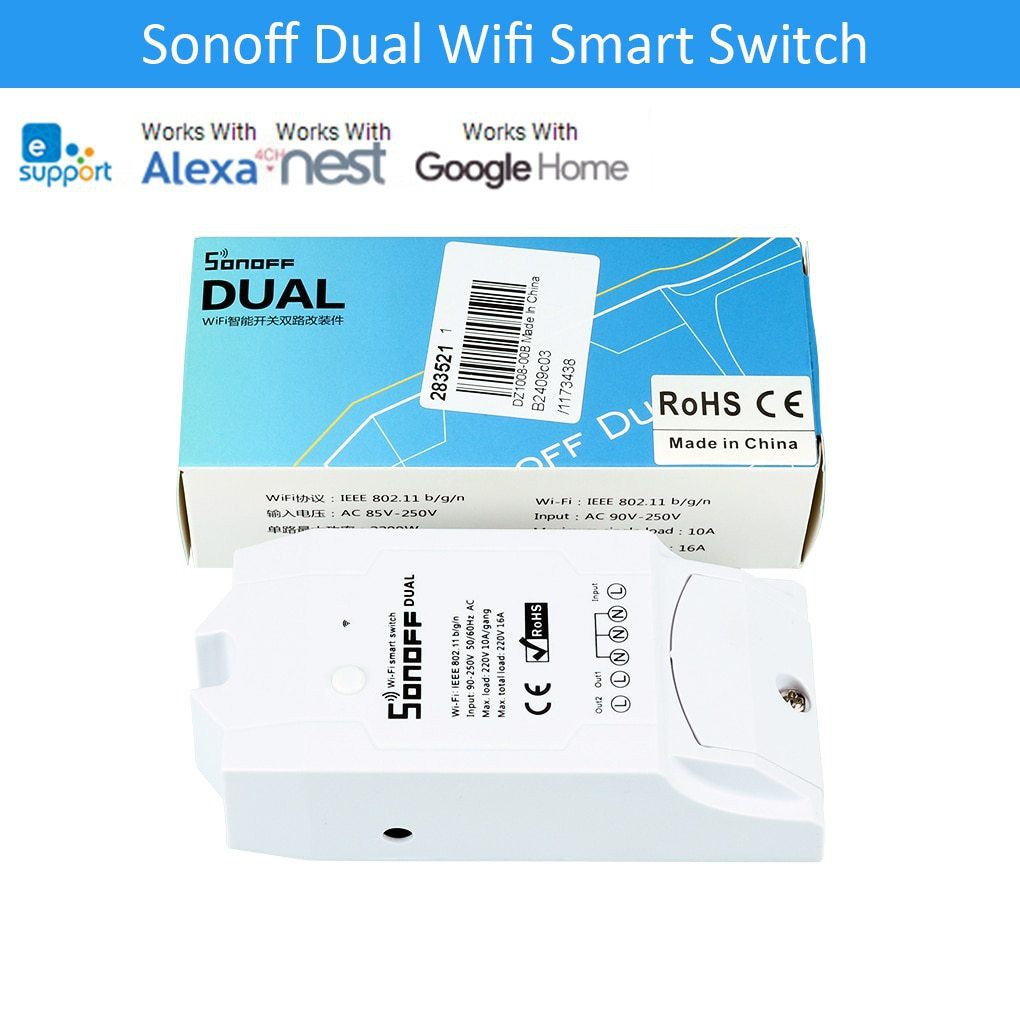 SONOFF DUAL, công tắc WIFI điều khiển 2 KÊNH, điều khiển từ xa thông minh