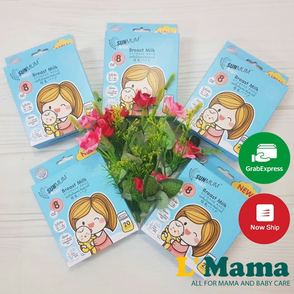Hộp 30 Túi Trữ Sữa Sunmum Thái Lan Dung Tích 100ml 3 Khóa Zip Chắc Chắn