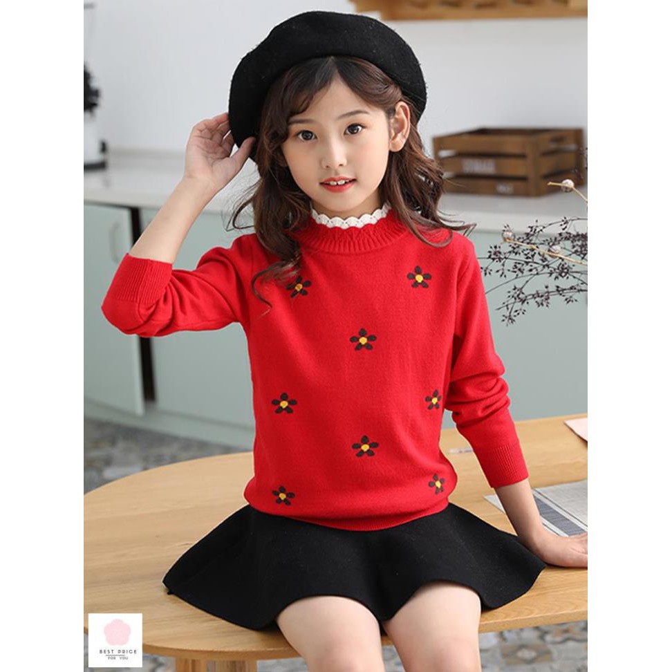Áo len bé gái 6 tuổi ☑️ Thời trang bé gái 11 tuổi☑️ áo bé gái size đại 25kg, 30kg