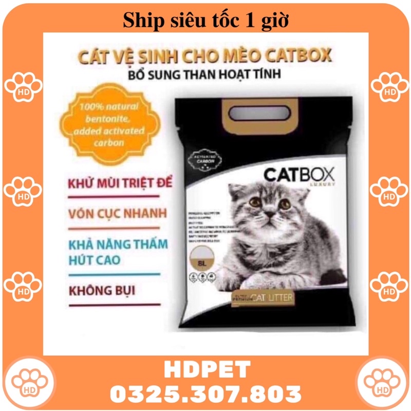 (Free ship) Cát vệ sinh Catbox 8L thành phần Bentonite &amp; than hoạt tính khử mùi tới 99%