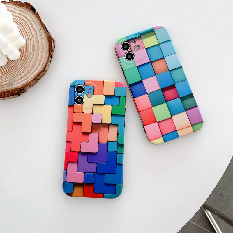 Ốp Điện Thoại IMD Silicone Mềm Họa Tiết Khối Sáng Tạo Cho iPhone 14 13 12 11 Pro Max Mini X XR XS 7 8 Plus SE 2020 Chống Rơi