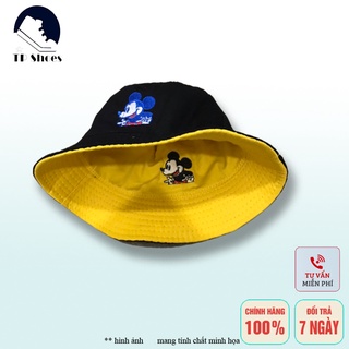 Mũ Tai Bèo 2 Mặt In Hình Chuột Mickey Dễ Thương, Nón Bucket Vành Rộng Unisex