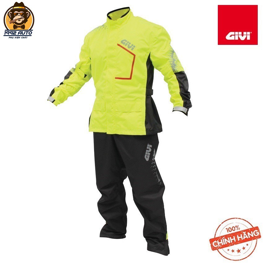 Áo Mưa Bộ Givi PRS04 Vàng Neon Hàng Chính Hãng